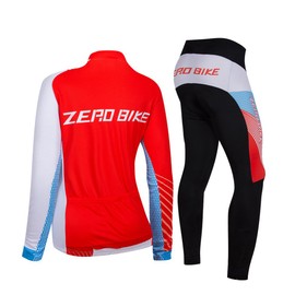 ZEROBIKE® Women's Breathable Long Sleeve 3D Gel Padded Bicycle Cycling Suit Mesh Cloting Pants Set UV Protective