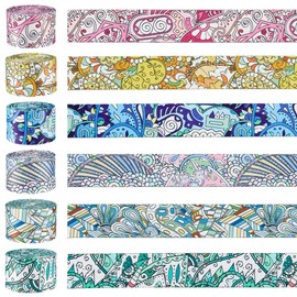 SUPERFINDINGS 6 Rolls Patterned Polyester Webbing 1.49 (1) cm Vintage Jacquard Ribbon Trim Colourful Webbing Boho Persian Tape for Seat Belt Bags 2 Yards/Roll