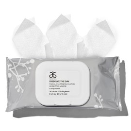 Arbonne Makeup Remover Wipes - Dissolve the Day Facial Cleansing Makeup Wipes for Women, Gentle Cleansing Towelette for Face, Removes Dirt and Sweat