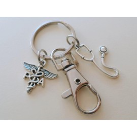Physician Assistant Appreciation Gift Keychain, Stethoscope, PA Charm, and Swivel Clasp Employee Gift, Thank You Keychain