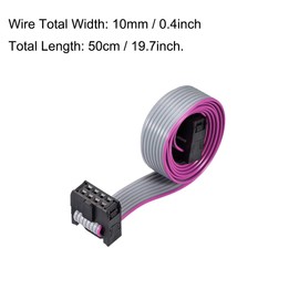 sourcing map Flat Ribbon Cable IDC Wire FC/FC Connector A Type 6-Pin 2.54 mm Distance 30 cm Long