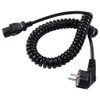 Sygonix SY-6733074 Kaltgeräte Anschlusskabel Schwarz 3 m verriegelbar, Spiralkabel