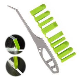 Raheem 9-in-1 Caulking Tool Set - Green, Water Resistant, Plastic, Ideal for Bathroom, Kitchen, Floors - Includes 9 Replaceable Nozzles