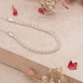 Tuscany Silver Women's Sterling Silver Popcorn with Adjustable Slider Bracelet 14cm-28cm/5.5"-11"