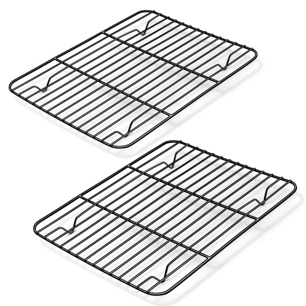 Herogo Cooling Rack, Wire Grill Rack Set of 2, 24.8x19 cm, Stainless Steel Oven Racks with Non-Stick Coated, Ideal for Baking Cooking Roasting Grilling, Oven Safe & Non-Toxic, Easy Clean