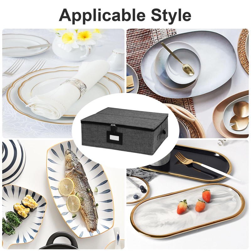 Gowee China Storage Containers, Platter Storage 17" x 13" x