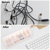 sourcing map Cable Storage Box with Compartments, Cable Organizer Transparent