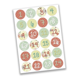 Papierdrachen Adventskalender zum Befüllen - mit 24 braunen Papiertüten und 24 dezenten Aufklebern - zum Selbermachen und Basteln - Mini Set Nr 24 - Weihnachtskalender für Kinder