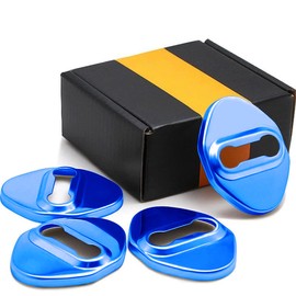 AOMSAZTO Accessories for Toyota Camry Door Lock Cover Buckle ABS Decor Trim Door Locker Protector Decoration Cover Sticker for Camry 2018-2022 4 PCS Black for Toyota Camry Accessories (Blue)