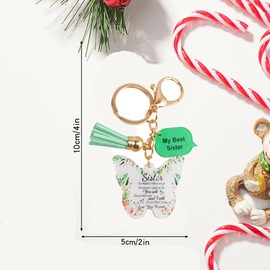 Sister Butterfly Keyring,Sister Gifts from Sisters Big Little Sister Birthday Gift for Women Adult Unique Soul Sister Present Ideas for Girls Teen Keychain Funny Womens Thanksgiving