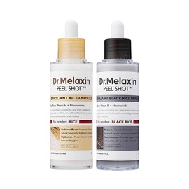 Dr.Melaxin Peel Shot Glow Rice Ampoule Duo - Serums for Brightening, Exfoliating, and Moisturizing - Suitable for All Skin Types