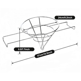 Portable folding cooking oil filter holder, 10" Chrome-Plated Steel Fryer Oil Cone Filter Holder/Stand with Filters，cooking oil filter，fryer oil filter，Deep Fryer Filter，Maple Syrup Filter Stand