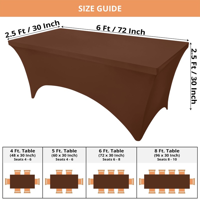 Utopia Kitchen Utopia Kitchen Spandex Tablecloth 2 Pack [6FT, Light