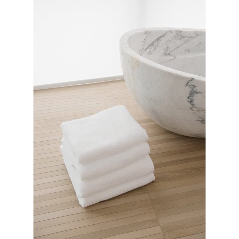 Cozy Earth White Ribbed Washcloth