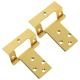Large Brass Cranked 50mm / 2" Flush Hinges Door Cranked Flush Hinges Heavy Duty Crank Flush Hinges for Internal External Doors Cupboards Cabinets Dresser Wardrobes Pack of 2.