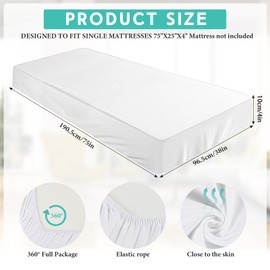 Breling Fitted Sheet (Sheet Only) Compatible with Milliard Trifold Mattress Folding Mattress Fitted Microfiber Bedsheet for Camp Bunk Rvs Bed(White,Twin,4'')