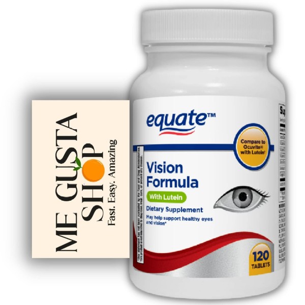 Equate Vision Formula with Lutein Tablets Dietary Supplement, 120 Count Includes Me Gustas Sticker