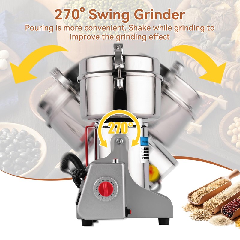 3000W Grain Mill Grinder - 32000 RPM High-Speed 1000g Electric