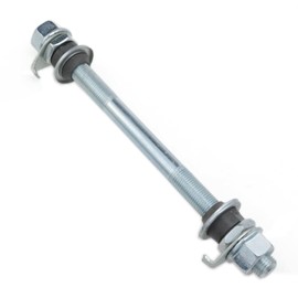 Meuey Lyot Bike Axle 140mm Bicycle Multiple Speed Front Hub Axle 3/8'' Silver 26 TPI Wheel Cone Lock Nut Washer Kit 1PCS