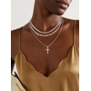 Coshilta Cross Necklace for Women,925 Sterling Silver Plated Stackable Layered