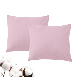 LINENOVA 100% Luxury Cotton European Pillowcases(Set of 2),Super Soft and Breathable Envelope Closure Pillow Cases - 65x65cm - Dusty Pink
