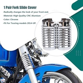 Unbranded Chrome Fork Boot Slider Cover For Harley Touring Road King Electra Glide 14-23