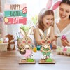 COCHIE Easter Bunny Decorations, Stand up Wooden Bunnies Easter Table