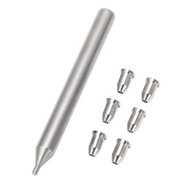 6Pcs Guitar String Ferrules Metal Thru Body Replacement Parts Accessories with Installation Tool