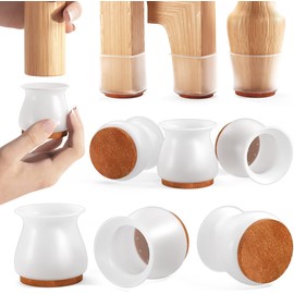 Chair Leg Floor Protectors –40 Pcs | Prevent Scratches, Reduce Noise, Anti-Slip | Furniture Leg Covers for Chair, Stool Table Transparent Color