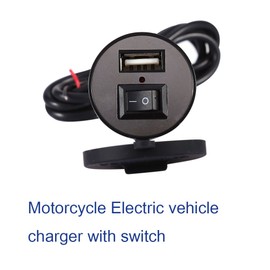 Motorcycle Charging Socket + Socket Universal 12 V to 5 V 1.5 A Motorcycle Electric Vehicle Charger with Waterproof Switch for Motorcycle Smartphone GPS USB Charger Power Supply Socket Replacement