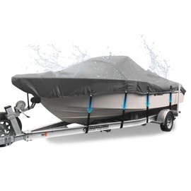 900D Heavy-Duty V-Hull Boat Covers, Full Windproof Metal Waterproof UV-Proof Boat Cover fits Tri-Hull, Runabout, 20'-22' Long, Beam Width up to 100"