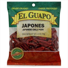 El Guapo, Japones Japanese Chile Pods, 2.5 Ounce