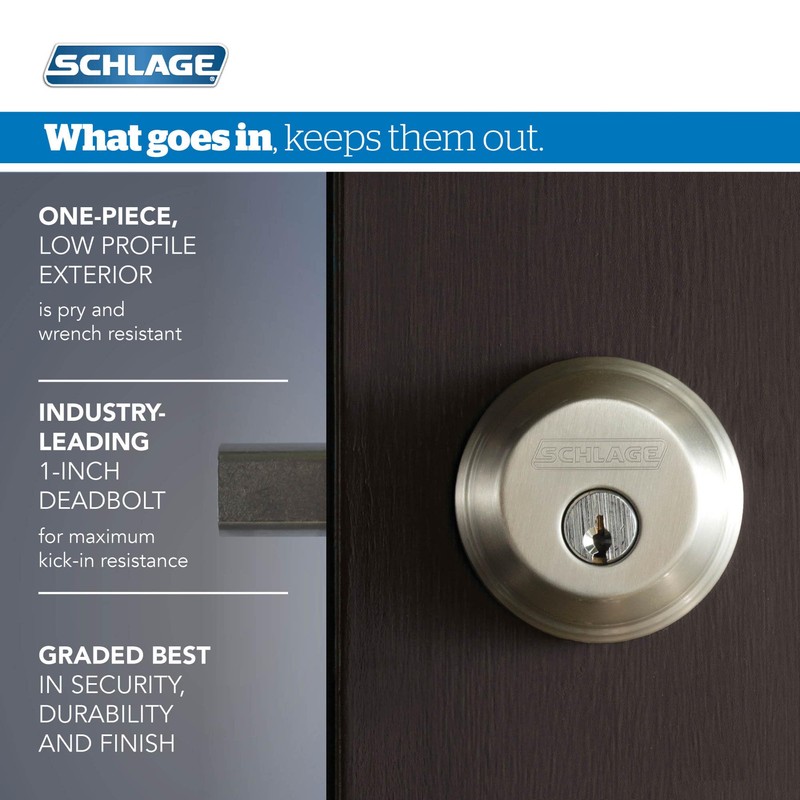 Schlage FB50N V GEO 505 B60 Single Cylinder Deadbolt and