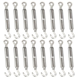 HAMILO M5 Turnbuckle, Wire Buckle, Stainless Steel, Strong Wind Protection, Reinforced Structure, Set of 16