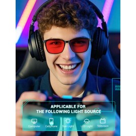 TIJN Sleep Glasses for 99.9% Blue Green Light Blocking Dual AR Coatings Red Lens for Computer Gaming Reduce Eyestrain, TR90, Black
