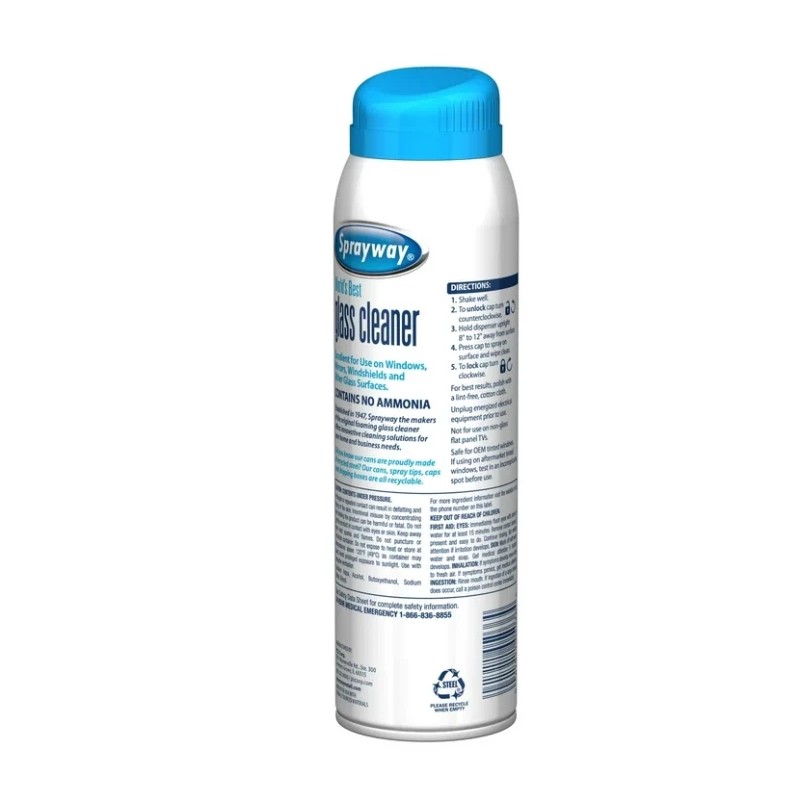 Sprayway Glass Cleaner, 19 fl oz, Ammonia-Free, Streak-Free Foaming Action