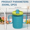 BIZOI 2PCS Elderly Spill Proof Cups, 300ml Unspillable Cup with