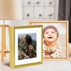 BKABOT 5x5 Picture Frame, Brass Metal Photo Frames with HD