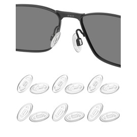 HILEEN 6 Pairs Grey & Clear Replacement Nose Pads for Oakley Whisker|WireTap|Crosshair 2.0 OO4044|Half Wire 2.0; Nose Pieces for Maui Jim Baby Beach/Kahuna/Kawika/Wiki Wiki/Mahina Eyeglasses
