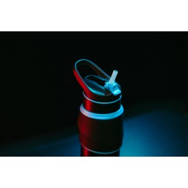 Peacock AKX-R65 AB Water Bottle, 22.9 fl oz (650 ml), Vacuum Insulated, Insulated, Cold Insulated, Includes Straw, Gaming Bottle, Sports Drinks, Blue, Black