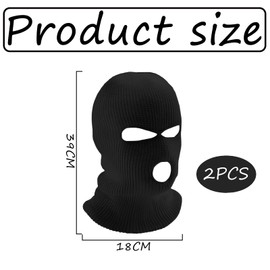 Pddenality 2 Pcs Balaclava, Ski Mask Balaclavas for Men, Black Mask Motorcycle Motorbike Unisex, Ski Masks for Men for Outdoor Sports Fishing Skiing Motorcycle Cycling Car Headrest Covers (Black)