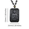 LXMYLI Black Obsidian Buddha Jade Pendant, Zodiac Bodhisattva Amulet Talisman,