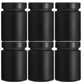 Mikken - Black Spice Jars, Preserving Jars with Screw Lid Including One Spice Scoop