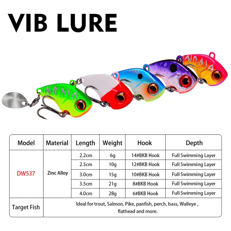 釣りスプーン ルアー スピナーベイト メタルVIB Viberクランクベイト 釣りスピナーブレード バス用 6g/10g/15g/21g/28g (5個 15g)