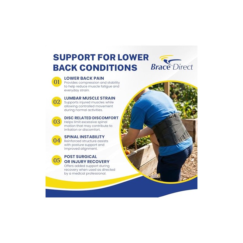 Brace Direct Faja de soporte lumbar Core - Cinturón para
