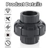 1" PVC Union Pipe Fitting, Schedule 80 Slip Socket Connector