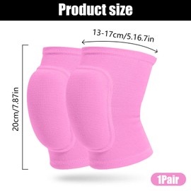 Pink Knee Pads for Kids Aged 7-12 Years - Soft Protective Knee Sleeves with Thick Sponge Padding for Dance, Wrestling, Volleyball, Modern & Urban Dance Sports