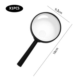 1 Piece Black Magnifying Glass, 2.5x and 10x Magnifying Glass, Non-slip Handle Magnifying Glass, Reading Magnifying Glass, HD Magnifying Glass, Handheld Magnifying Glass