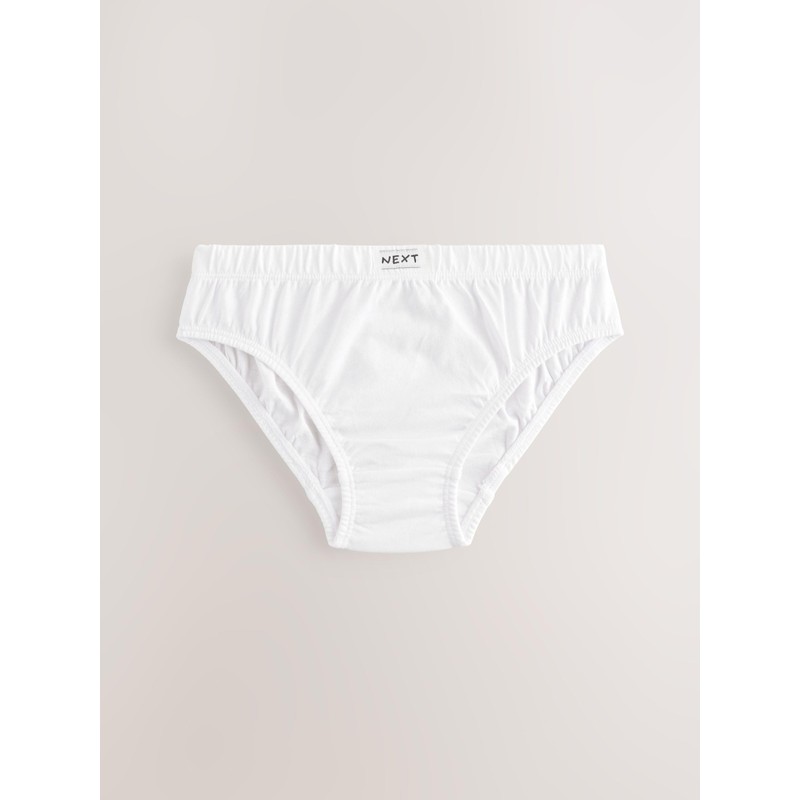 NEXT 100% Cotton Briefs - Pack of 5, White, 3