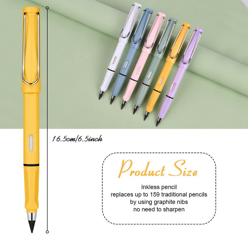 OFFCUP Eternal Metal Pencil, Pack of 6 Inkless Pencils Eternal,